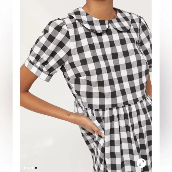 Sold Urban outfitters | Urban Renewal | plaid gingham Peter Pan midi dress - Picture 4 of 6